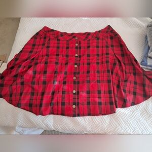 Torrid Red and Black Plaid Women's Skirt NWT
